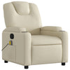 Stella Homewares Massage Recliner Chair Cream Faux Leather