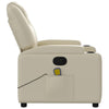 Stella Homewares Massage Recliner Chair Cream Faux Leather