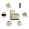 Stella Homewares Massage Recliner Chair Cream Faux Leather