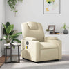 Stella Homewares Massage Recliner Chair Cream Faux Leather