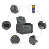 Stella Homewares Massage Recliner Chair Grey Faux Leather