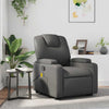 Stella Homewares Massage Recliner Chair Grey Faux Leather