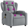 Stella Homewares Massage Recliner Chair Light Grey Fabric