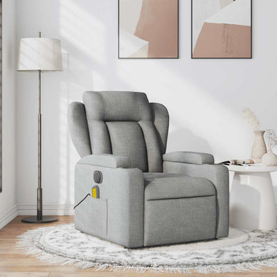 Stella Homewares Massage Recliner Chair Light Grey Fabric