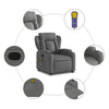 Stella Homewares Massage Recliner Chair Dark Grey Fabric