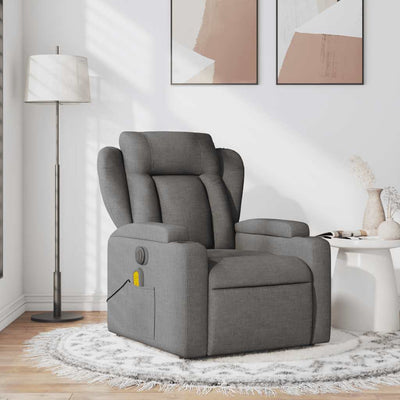 Stella Homewares Massage Recliner Chair Dark Grey Fabric