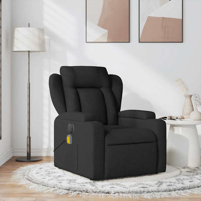 Stella Homewares Massage Recliner Chair Black Fabric
