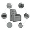 Stella Homewares Recliner Chair Light Grey Fabric