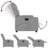 Stella Homewares Massage Recliner Chair Light Grey Fabric