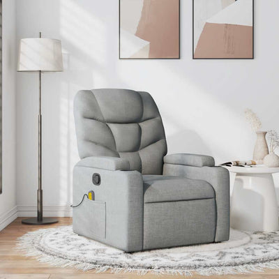 Stella Homewares Massage Recliner Chair Light Grey Fabric