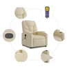 Stella Homewares Massage Recliner Chair Cream Fabric