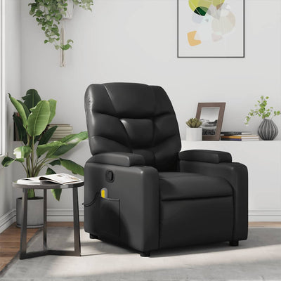 Stella Homewares Massage Recliner Chair Black Faux Leather