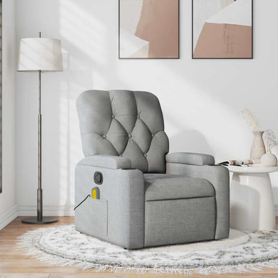 Stella Homewares Massage Recliner Chair Light Grey Fabric