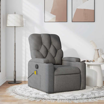 Stella Homewares Massage Recliner Chair Dark Grey Fabric