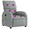 Stella Homewares Massage Recliner Chair Light Grey Fabric