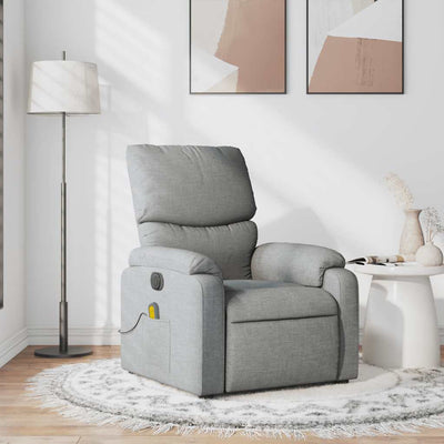 Stella Homewares Massage Recliner Chair Light Grey Fabric