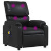 Stella Homewares Massage Recliner Chair Black Faux Leather