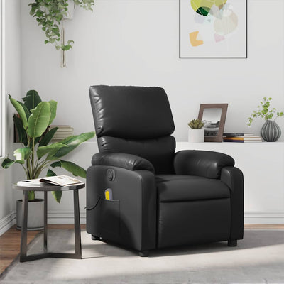 Stella Homewares Massage Recliner Chair Black Faux Leather