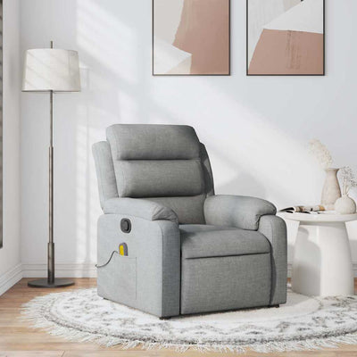 Stella Homewares Massage Recliner Chair Light Grey Fabric