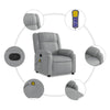 Stella Homewares Massage Recliner Chair Light Grey Fabric