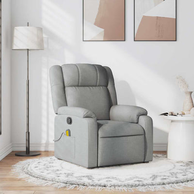 Stella Homewares Massage Recliner Chair Light Grey Fabric