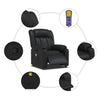 Stella Homewares Massage Recliner Chair Black Faux Leather
