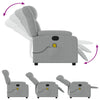Stella Homewares Massage Recliner Chair Light Grey Fabric