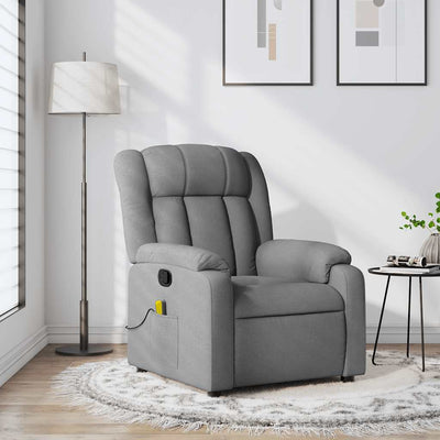 Stella Homewares Massage Recliner Chair Light Grey Fabric