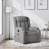 Stella Homewares Massage Recliner Chair Light Grey Fabric