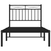 Stella Homewares Metal Bed Frame without Mattress with Headboard Black 90x190 cm