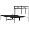 Stella Homewares Metal Bed Frame without Mattress with Headboard Black 90x190 cm