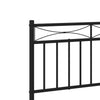 Stella Homewares Metal Bed Frame without Mattress with Headboard Black 90x190 cm