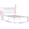 Stella Homewares Metal Bed Frame without Mattress with Headboard Black 90x190 cm