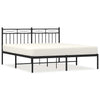 Stella Homewares Metal Bed Frame without Mattress with Headboard Black 150x200 cm