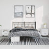 Stella Homewares Metal Bed Frame without Mattress with Headboard Black 150x200 cm
