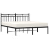 Stella Homewares Metal Bed Frame without Mattress with Headboard Black 150x200 cm