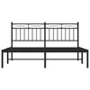 Stella Homewares Metal Bed Frame without Mattress with Headboard Black 150x200 cm