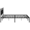 Stella Homewares Metal Bed Frame without Mattress with Headboard Black 150x200 cm