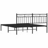 Stella Homewares Metal Bed Frame without Mattress with Headboard Black 150x200 cm