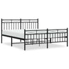 Stella Homewares Metal Bed Frame without Mattress with Footboard Black 150x200 cm