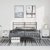 Stella Homewares Metal Bed Frame without Mattress with Footboard Black 150x200 cm