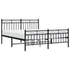Stella Homewares Metal Bed Frame without Mattress with Footboard Black 150x200 cm