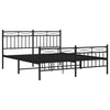 Stella Homewares Metal Bed Frame without Mattress with Footboard Black 150x200 cm