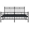 Stella Homewares Metal Bed Frame without Mattress with Footboard Black 150x200 cm