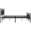 Stella Homewares Metal Bed Frame without Mattress with Footboard Black 150x200 cm