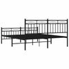 Stella Homewares Metal Bed Frame without Mattress with Footboard Black 150x200 cm