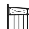 Stella Homewares Metal Bed Frame without Mattress with Footboard Black 150x200 cm