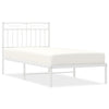 Stella Homewares Metal Bed Frame without Mattress with Headboard White 90x190 cm
