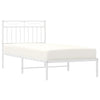 Stella Homewares Metal Bed Frame without Mattress with Headboard White 90x190 cm