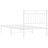 Stella Homewares Metal Bed Frame without Mattress with Headboard White 90x190 cm